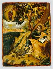 St John the Theologian writing the Book of Revelation