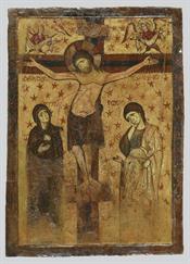 Double-sided icon with the Crucifixion and the Virgin Hodegetria