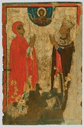 Άγιος Γεώργιος με σκηνές του βίου του (α΄ όψη), αγίες (β΄ όψη)