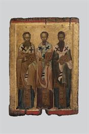 Οι τρεις ιεράρχες (α΄ όψη), Θεοτόκος Οδηγήτρια (β΄ όψη)