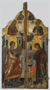 Sanctuary  doors with the depiction of the Annunciation, Prophets David and Isaiah and saints Andrew and Nicholas